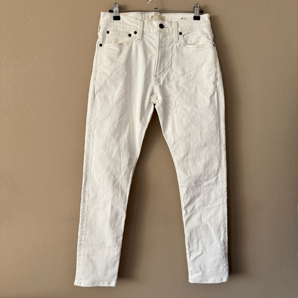 Madewell 9 Inch Mid Rise White Skinny Jeans Size 31 - Picture 4 of 10